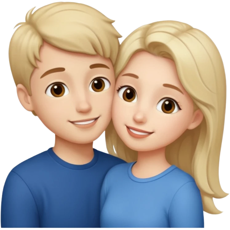 A Cute boy kissing a cute girl emoji