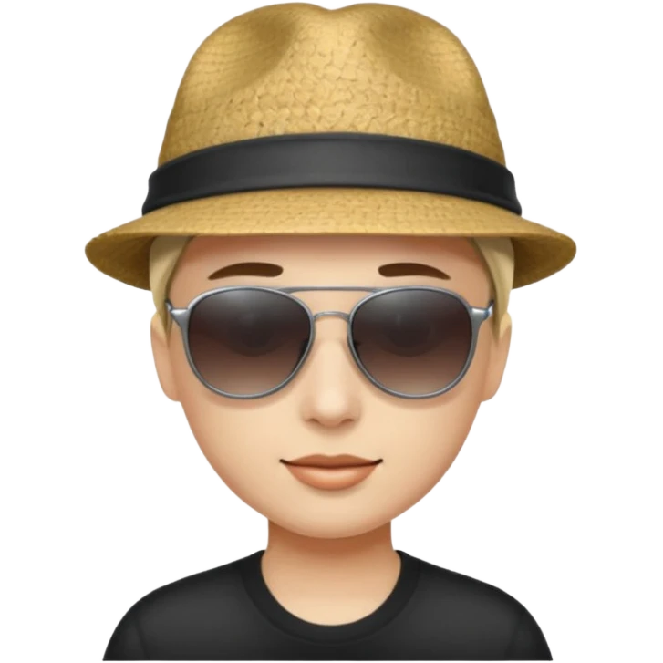 A person wearing a hat and wearing emoji