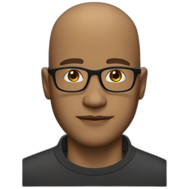 bald man square glasses and light beard emoji