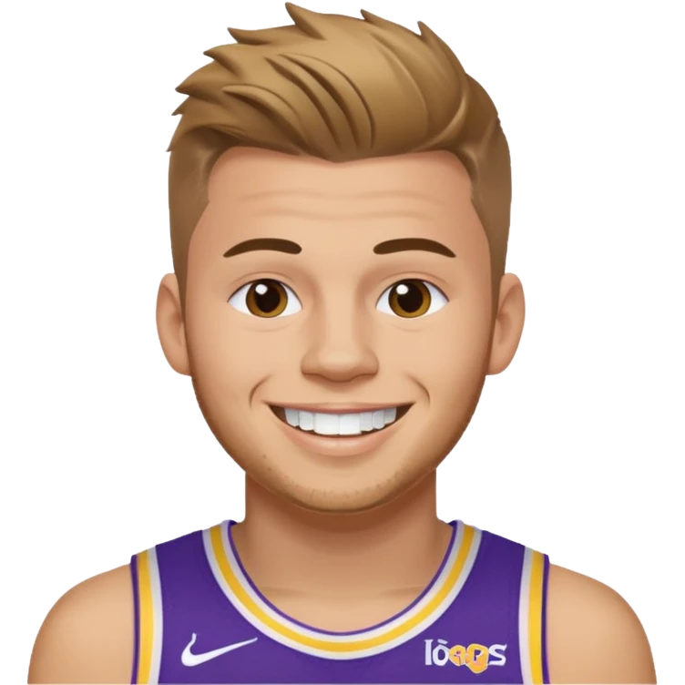 Luka Doncic LA Lakers shirt 77 emoji