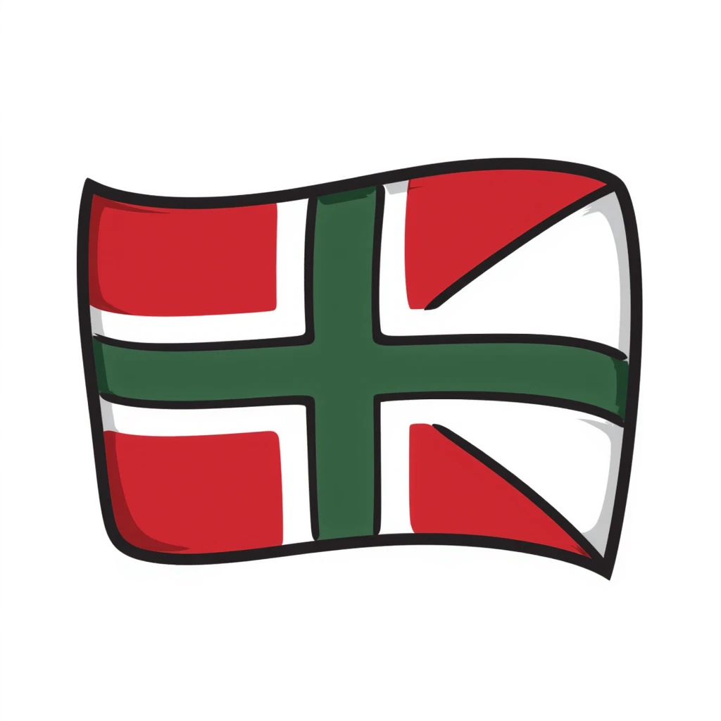 Basque flag (Ikurriña) hand-drawn doodle style emoji