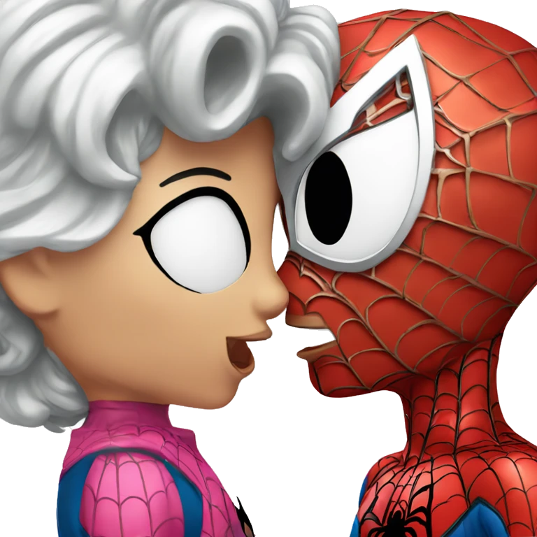 Spider-Man kiss hello Kitty  emoji