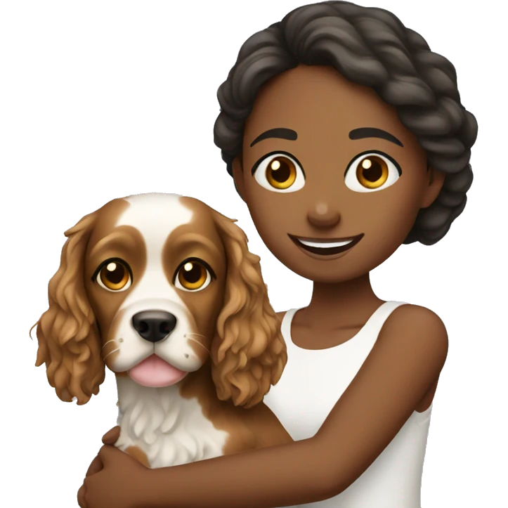 Girl with spaniel  emoji
