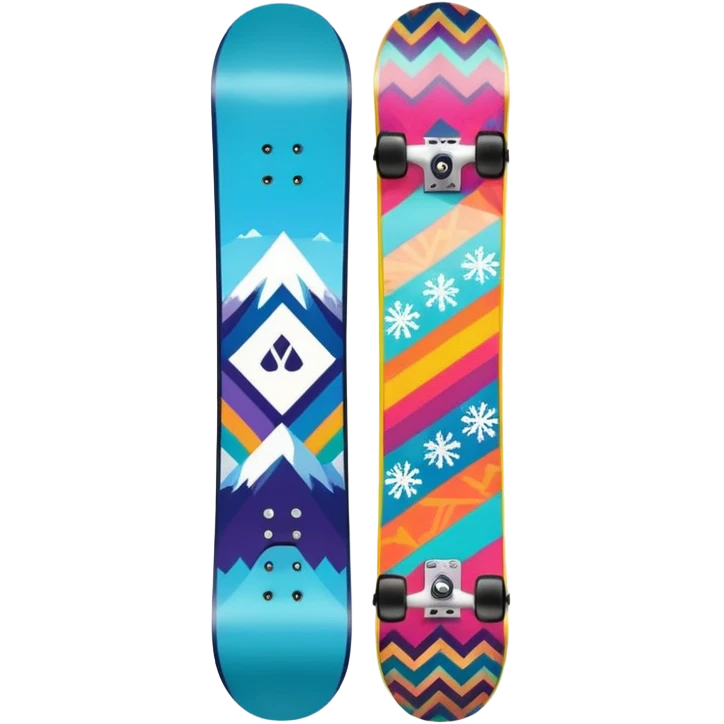 colorful patterned snowboard emoji