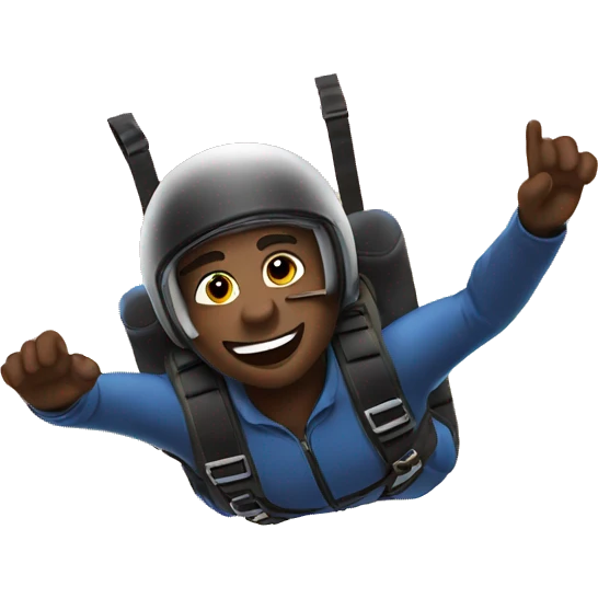 A black soldier skydiving  emoji