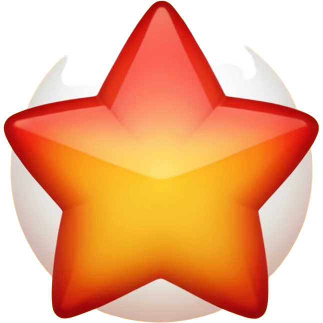 Greadiant colour oreange to yellow colour ball inside the red star emoji