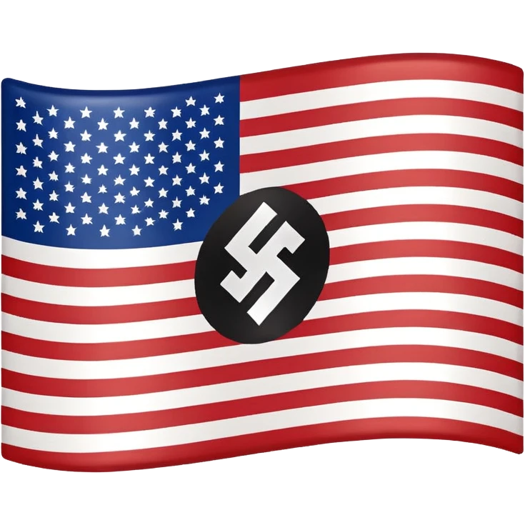 United States flag with a swastika symbol replacing the stars  emoji