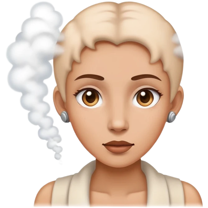 a woman with steam coming out of her ears emoji