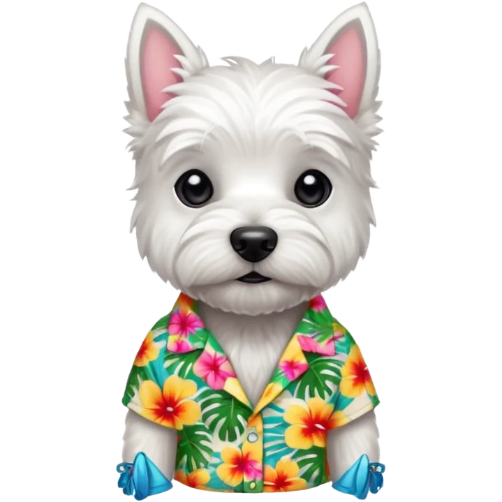 West highland white terrier Hawaiian holiday emoji