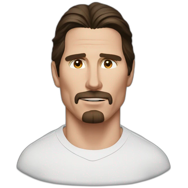 face christian bale with air pods on emoji