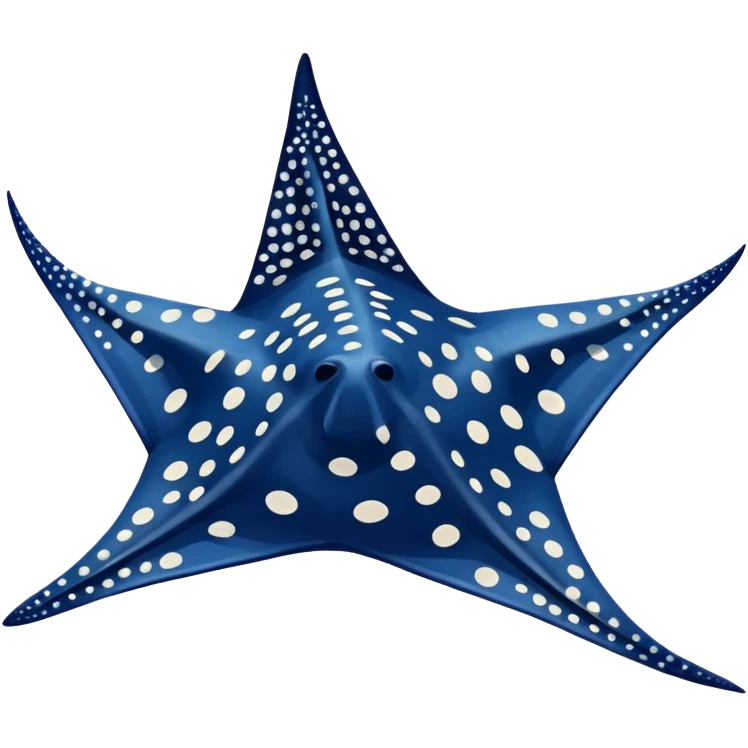 Spotted eagle ray fish with long stinger viewed from above emoji