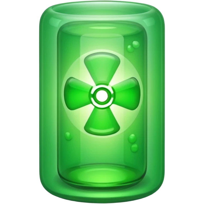Uranium like inside a tube that we see on tiktok, without the symbol thing, and no line thing, just tube and pure green emoji