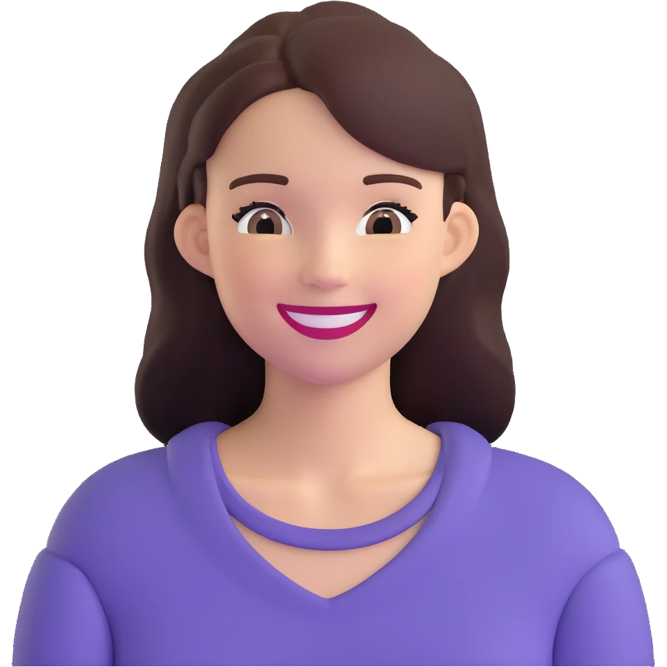 young adult woman with smile emoji