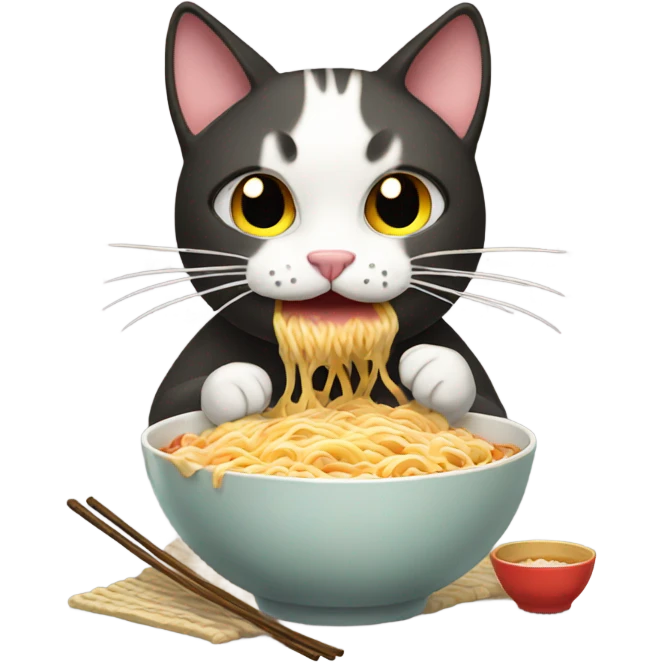Cat eat ramen emoji