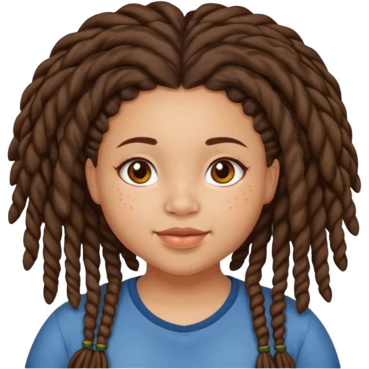 Chubby girl lightskin with locs cute dimples an freckles emoji