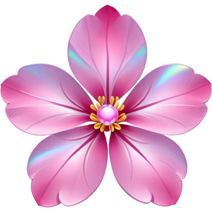 sakura flower with a holographic effect emoji