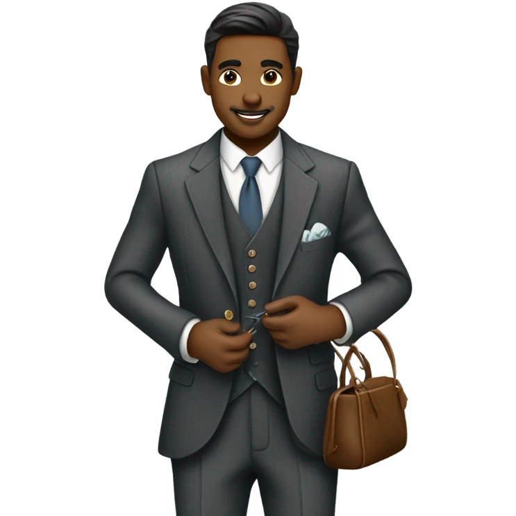 a classy haberdasher sewing a suit emoji
