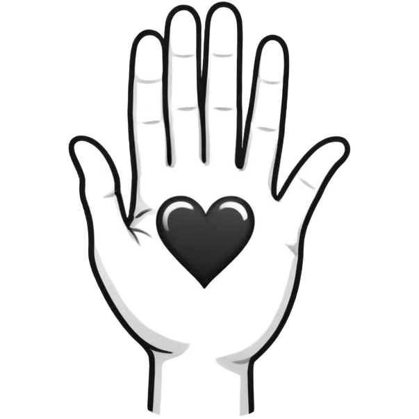 Fineline hand heart  emoji