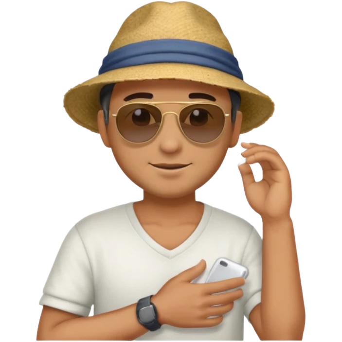 Emoji of a guy dusting off his shoulder with his hand emoji