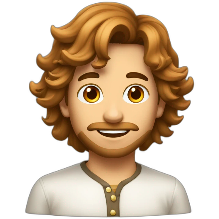 Garçon cheveux long châtain emoji