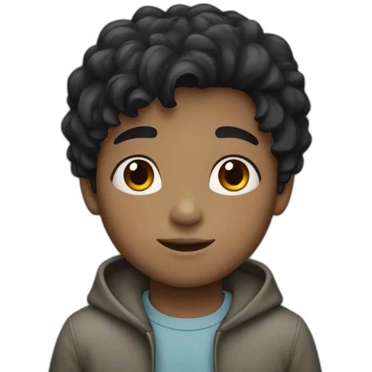 boy with black hair and gray eyes emoji