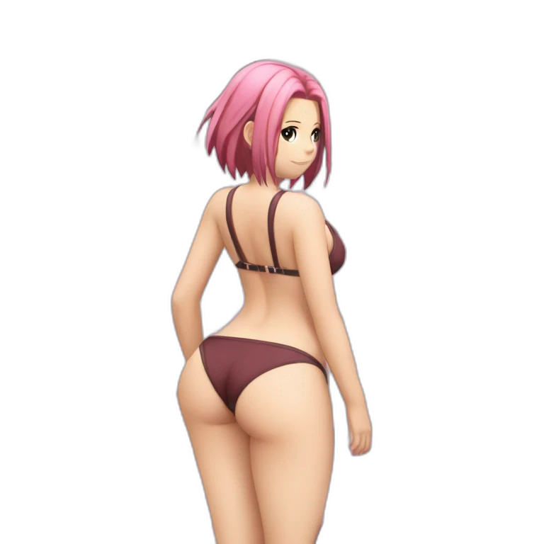 sakura haruno full body pawg micro bikini back focus emoji