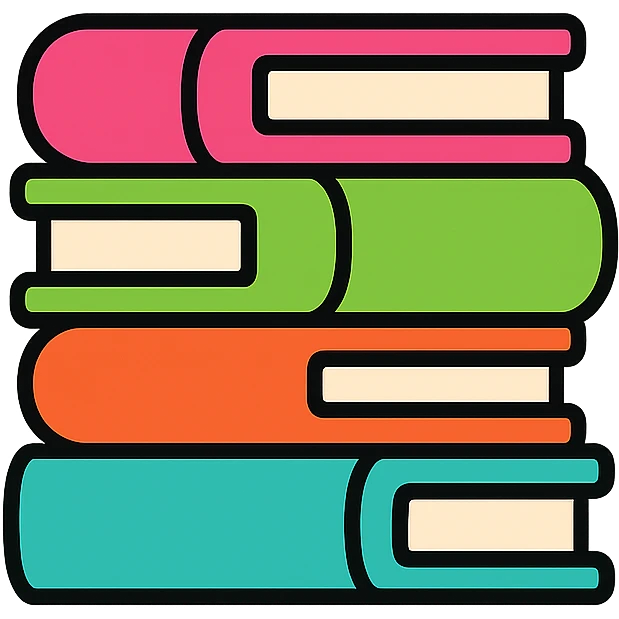 a stack of books, clean and simple icon style emoji