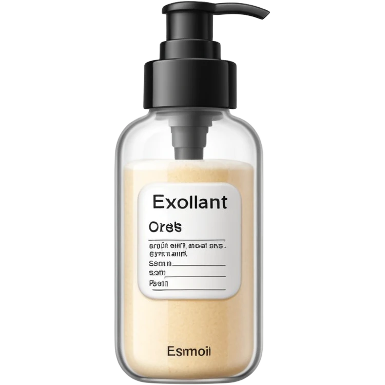exfoliant avec ecriture emoji