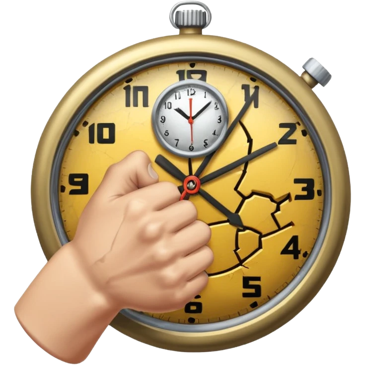 a fist beating clock emoji