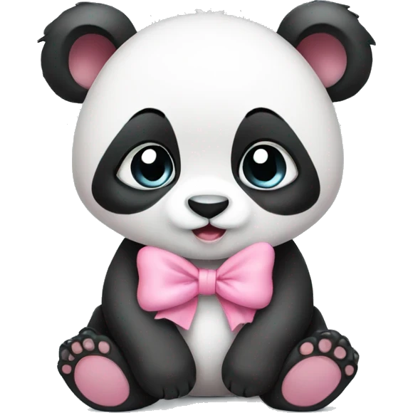 Baby Panda with pink bow  emoji