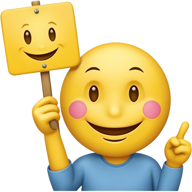 a smiley holding a sign saying "RABEA! GO!" emoji