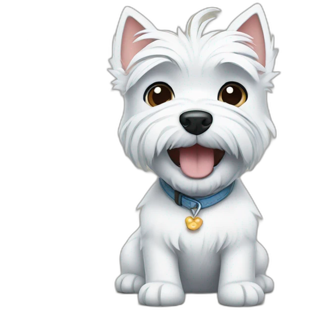 West Highland white terrier with Disney Stitch emoji