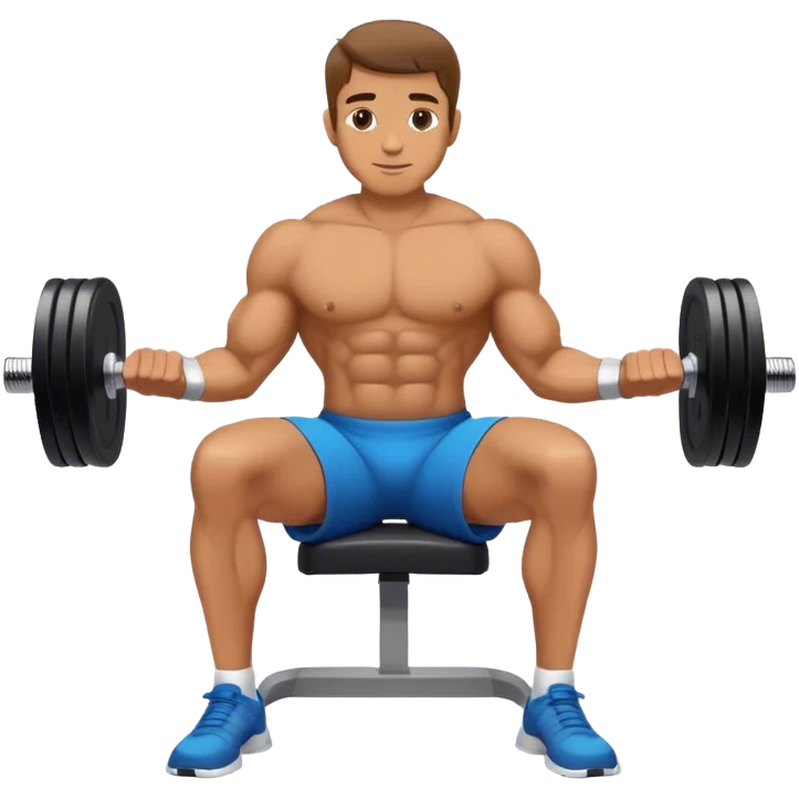 man seated dumbbell wrist curl emoji