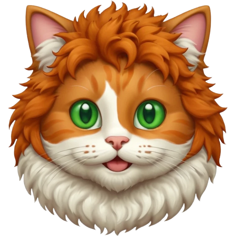 HAPPY CAT WITH CURLY HAIR AND A BIG BEARD emoji