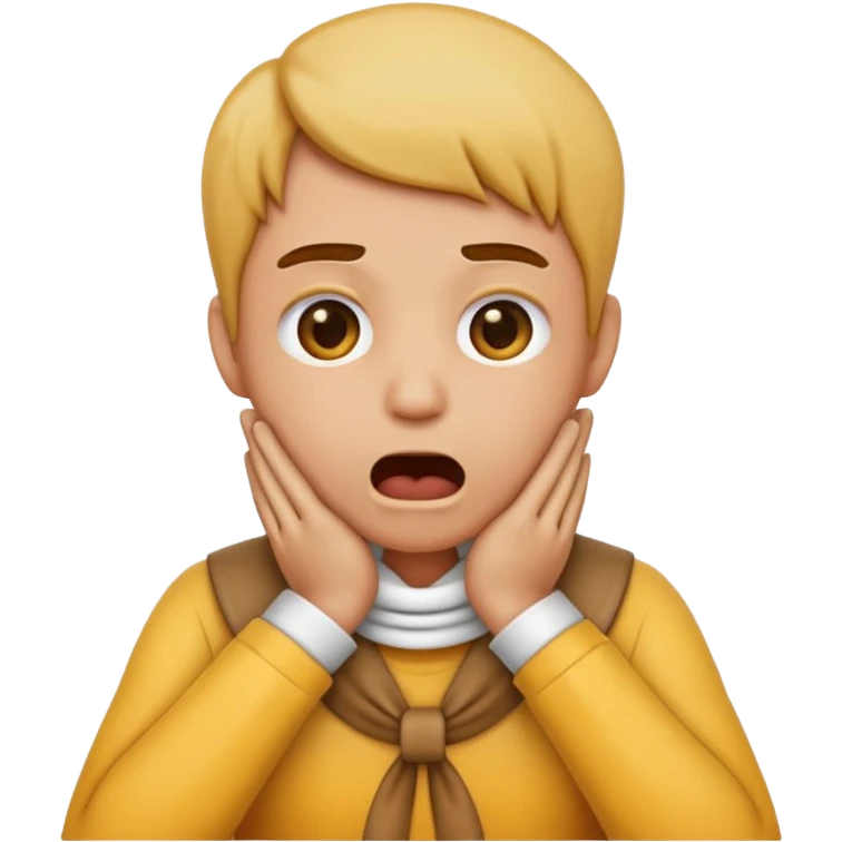 Emoji with hands over throat emoji
