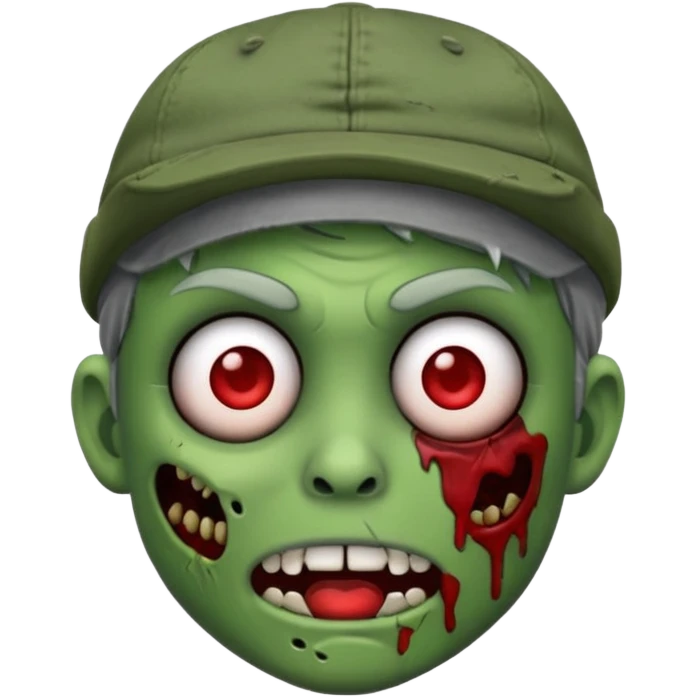 Create a zombie emoji with a cap emoji