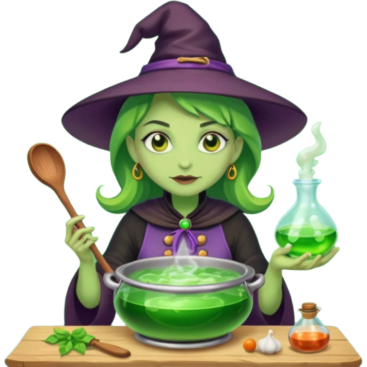 green witch cooking potion emoji