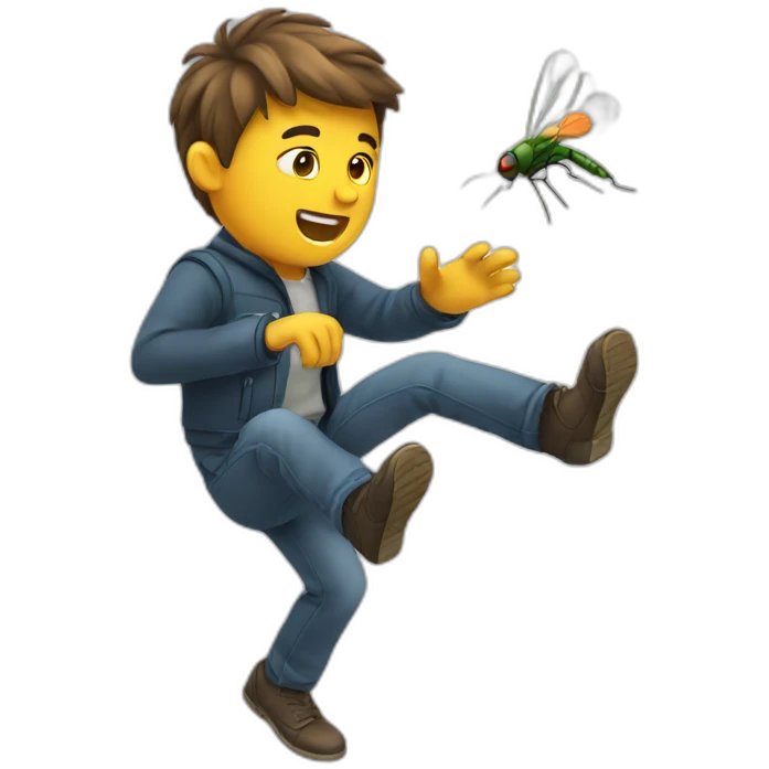 Man catching fly emoji