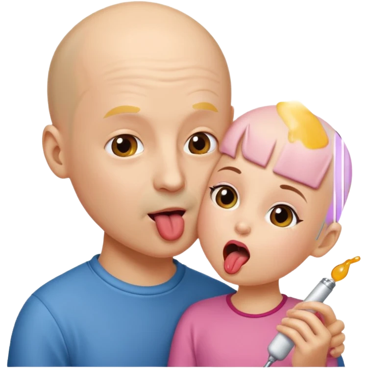 Bald man licking young girl  emoji