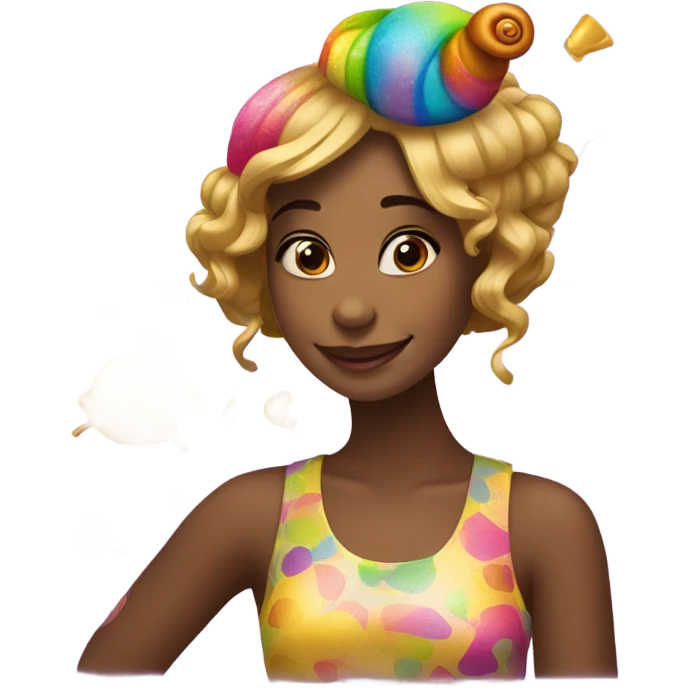 Girl snail who likes to party emoji