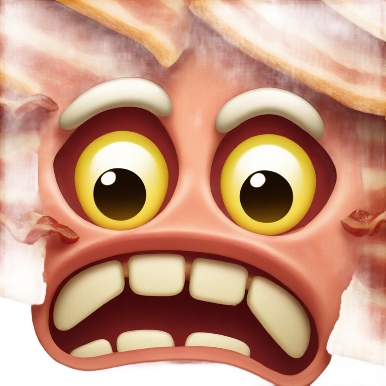 Scary Bacon face emoji