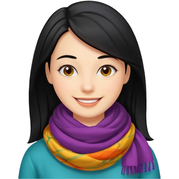 a happy woman with black hair emoji