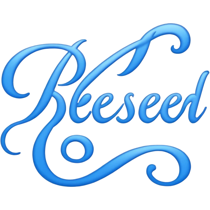 blue word "blessed" emoji