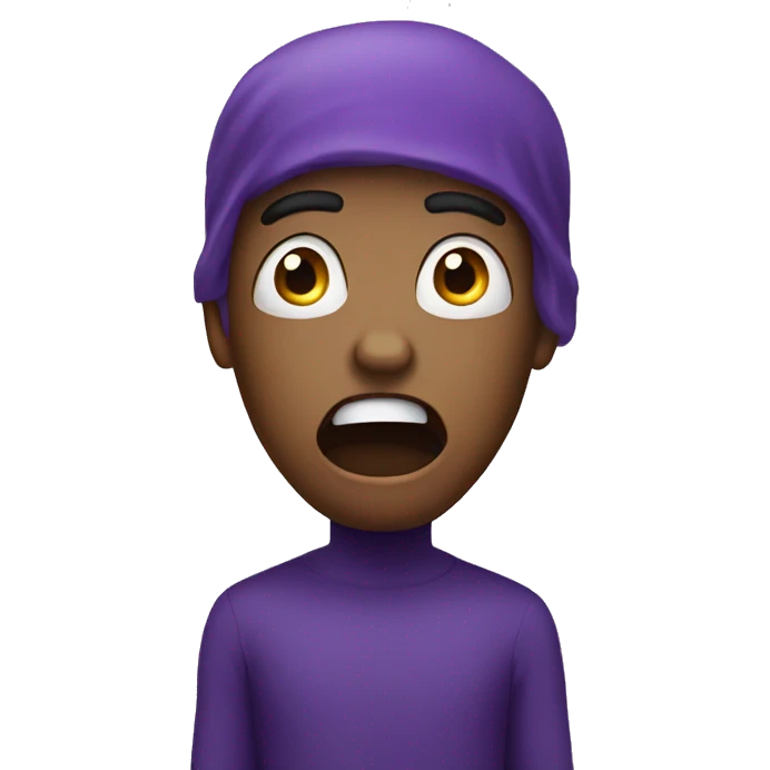 Scared emoji purple emoji