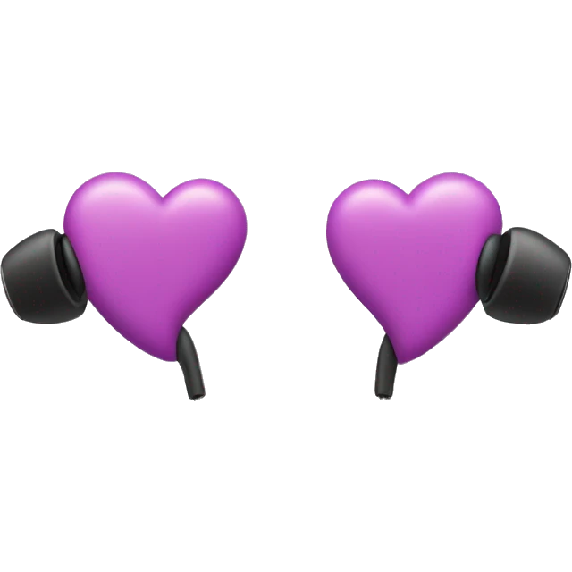Heart shape using wired in-ear earphones emoji