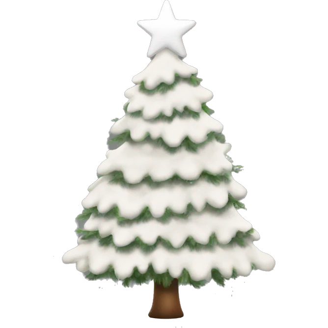 Aesthetic Christmas tree with white garland  emoji