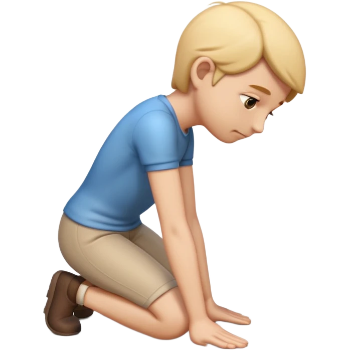 3D emoji style person bowing, respectful angle, centered, soft shadow, white background. emoji