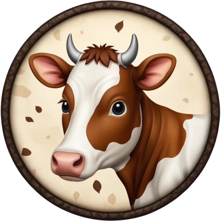 circle filled with cow skin print emoji