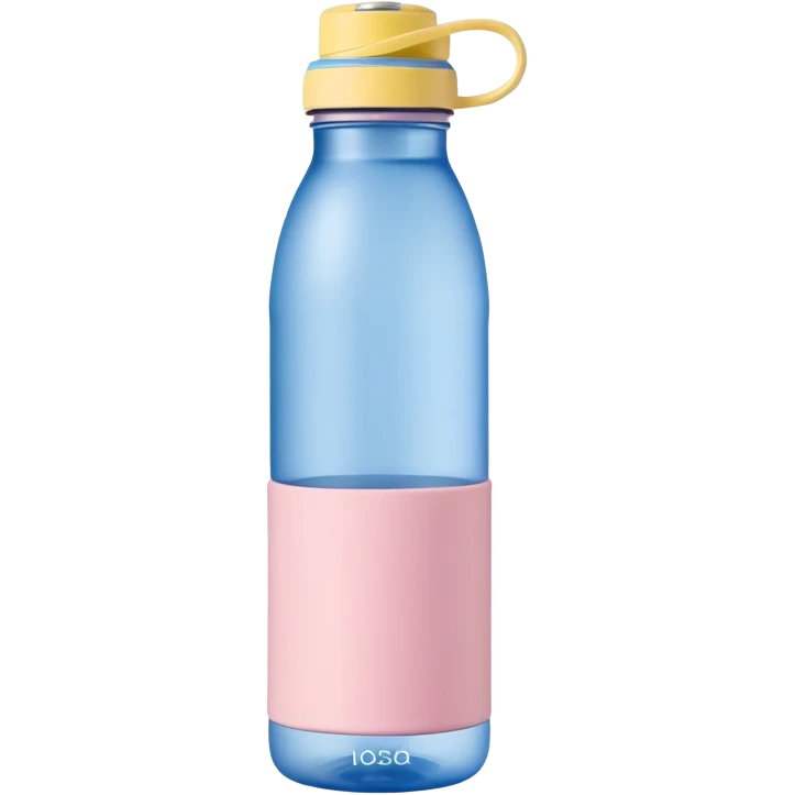 Pastel pink reusable water bottle next to neatly highlighted notes emoji