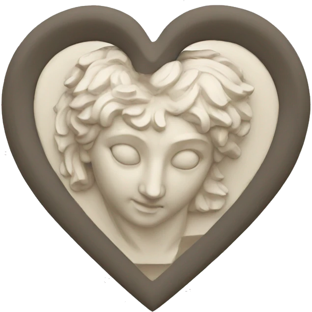 Ancient Greek Heart Sculpture, Off-white emoji